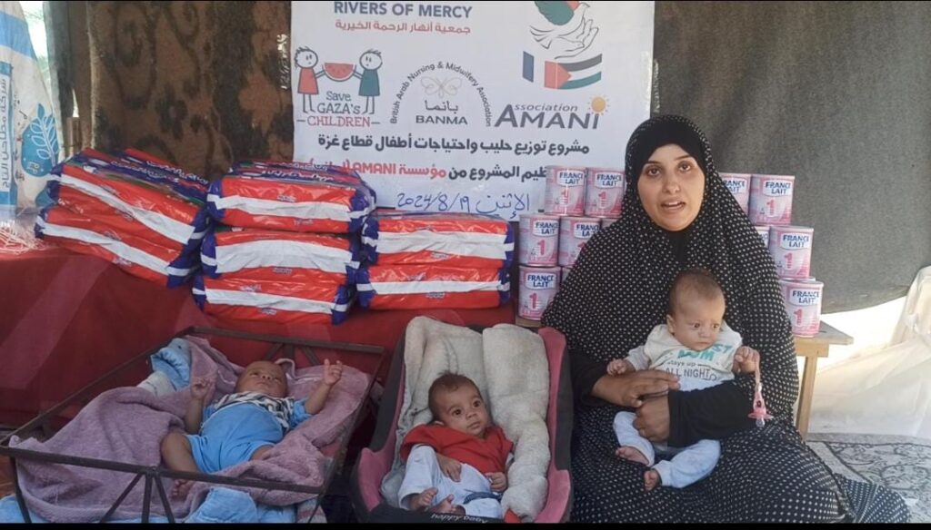 Association Amani - Distribution de lait et de couches pour les enfants a Gaza (toujours en cours) - distribution de lait et de couches 01