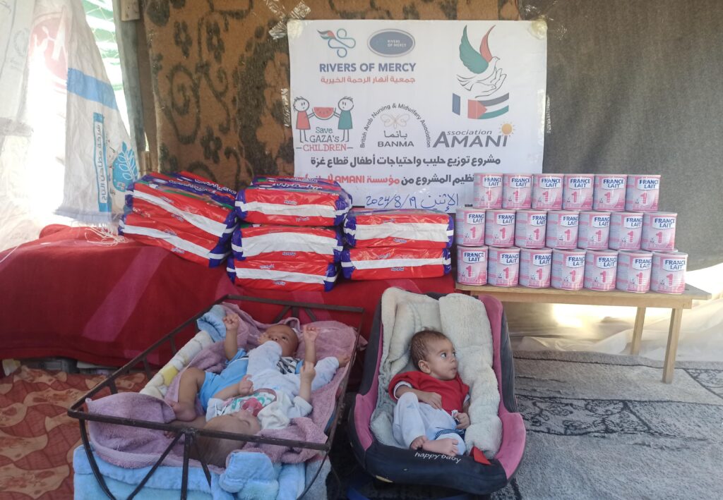 Association Amani - Distribution de lait et de couches pour les enfants a Gaza (toujours en cours) - distribution de lait et de couches 05