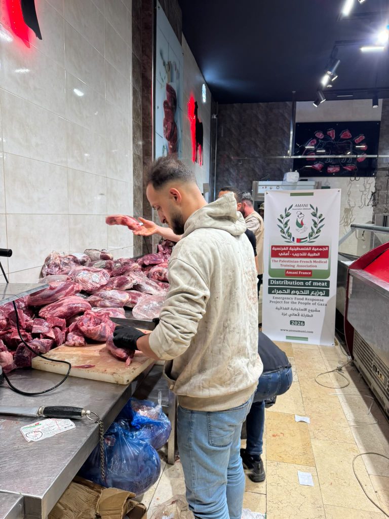 Association Amani - Urgence Gaza : Les équipes d'AMANI mobilisées sur le terrain pour distribuer de l'aide alimentaire - 2026 06 02 distribution viande urgence gaza 04
